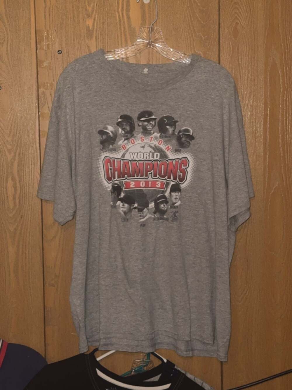 Majestic Boston Red Sox 2013 World Series Champions Grey Graphic T-Shirt